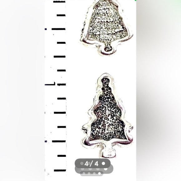 Silver Red Green Rhinestone Enamel Christmas Tree 2 Hole Slider Beads Lot of 8 - Picture 4 of 4